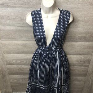 Sara Lanzi L Printed Gauze Sleeveless V-Neck Dress